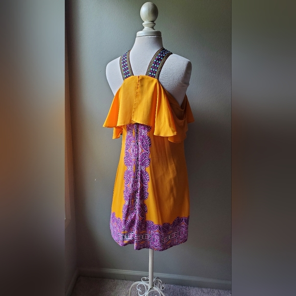 NWT Yellow Ruffle Dress Large - Picture 3 of 6